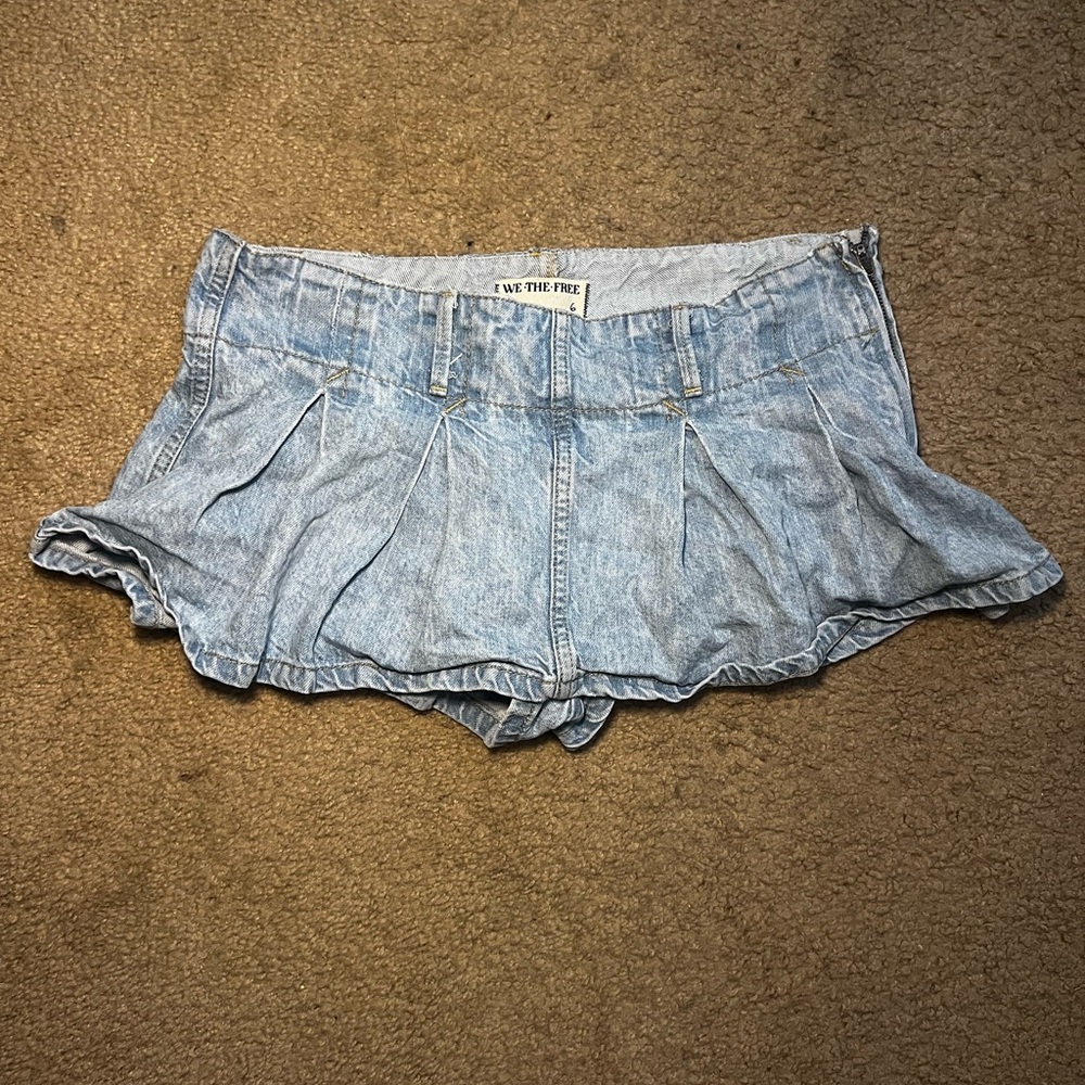 We The Free Light Blue Mini Skirt